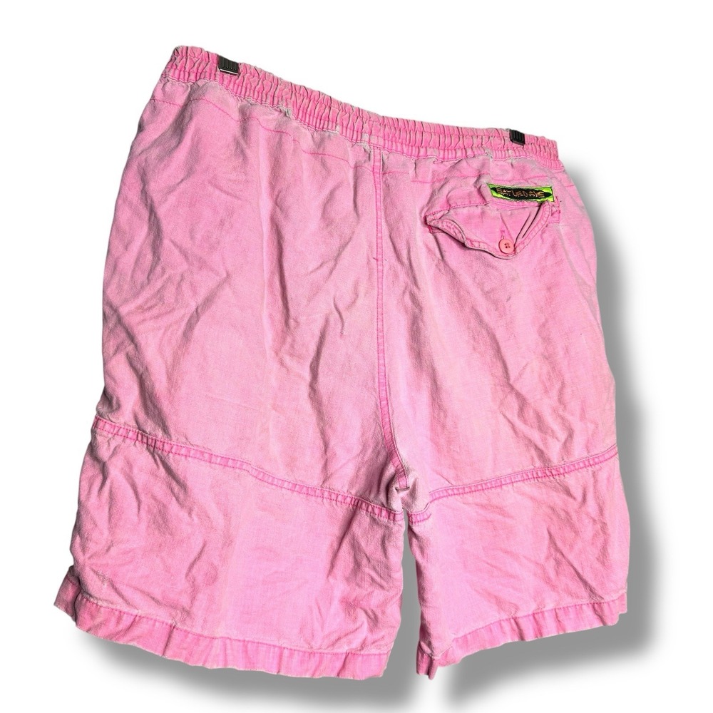 RARE Size Large VTG Board Shorts "Saturdays" Acid Wash Pink Tennis Shorts - Picture 8 of 10